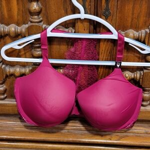 Elegant Pink Lace Women's Bra